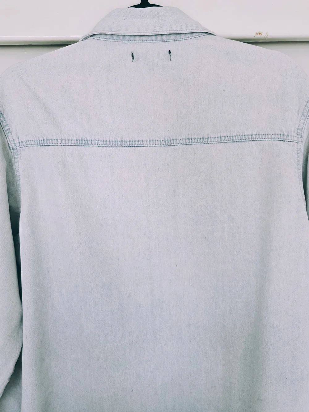 Light Wash Denim Button-Up Shirt - Picture 6 of 6